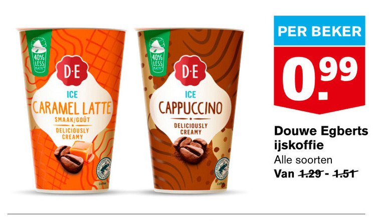 Douwe Egberts   ijskoffie folder aanbieding bij  Hoogvliet - details