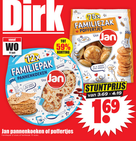 Jan   poffertjes, pannenkoek folder aanbieding bij  Dirk - details