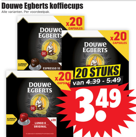 Douwe Egberts   koffiecups folder aanbieding bij  Dirk - details