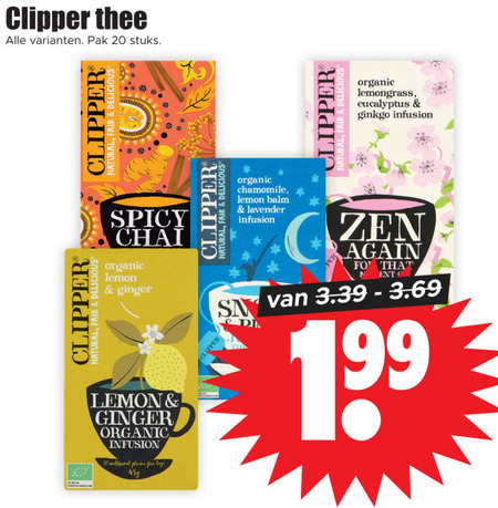 Clipper   thee folder aanbieding bij  Dirk - details