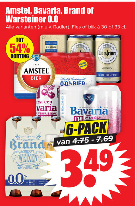 Warsteiner   alcoholvrij bier folder aanbieding bij  Dirk - details