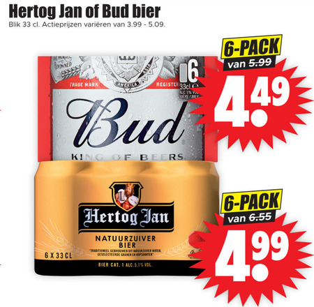 Hertog Jan   blikje bier folder aanbieding bij  Dirk - details