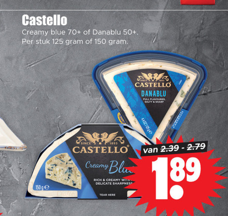 Castello   blauwe kaas folder aanbieding bij  Dirk - details