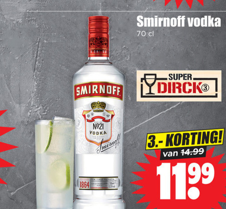 Smirnoff   wodka folder aanbieding bij  Dirk - details