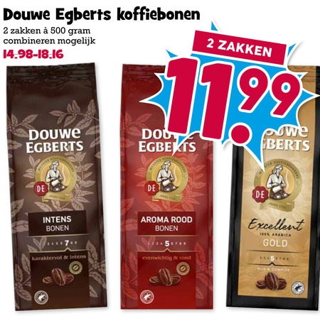 Douwe Egberts   koffiebonen folder aanbieding bij  Boons Markt - details