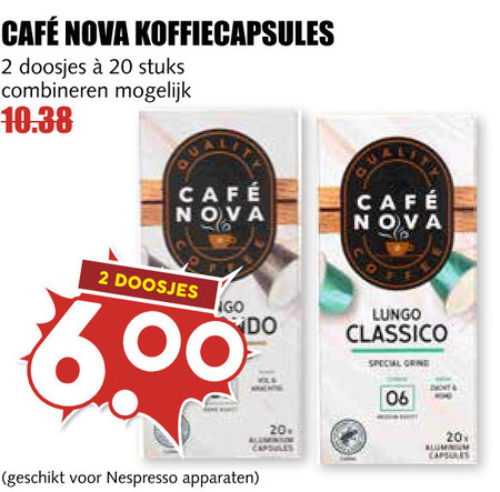 Cafe Nova   koffiecups folder aanbieding bij  MCD Supermarkt Basis - details