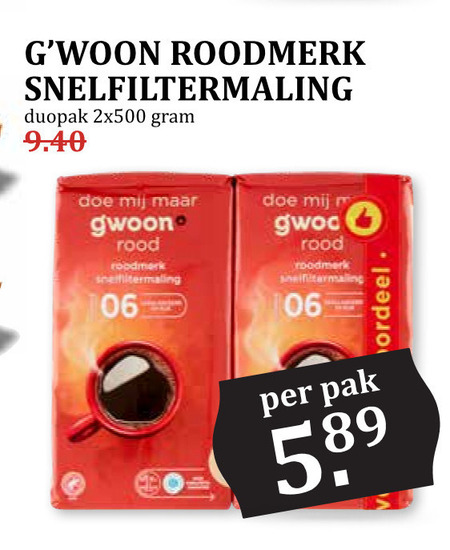 Gwoon   koffie folder aanbieding bij  MCD Supermarkt Basis - details