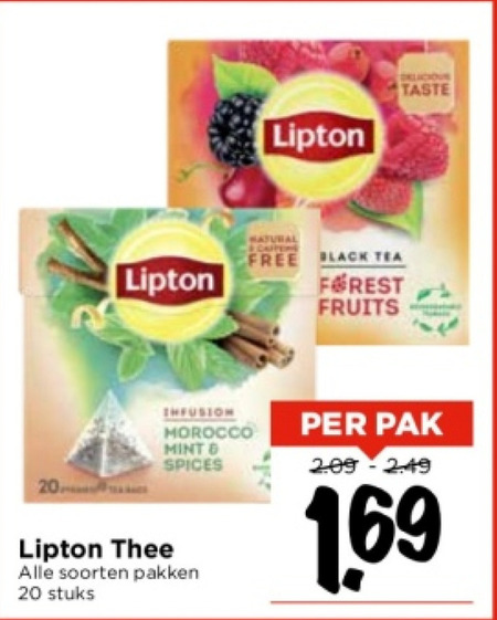 Lipton   thee folder aanbieding bij  Vomar - details