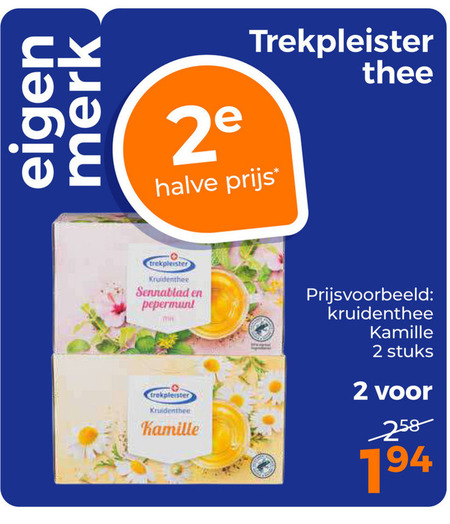 Trekpleister Huismerk   thee folder aanbieding bij  Trekpleister - details