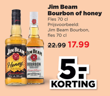 Jim Beam   bourbon folder aanbieding bij  Plus - details