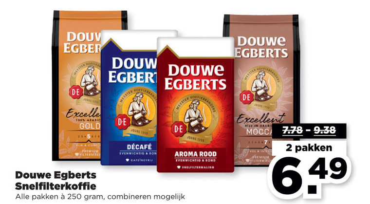 Douwe Egberts   koffie folder aanbieding bij  Plus - details