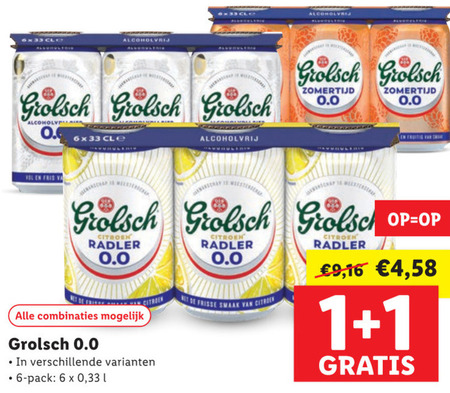 Grolsch   alcoholvrij bier folder aanbieding bij  Lidl - details