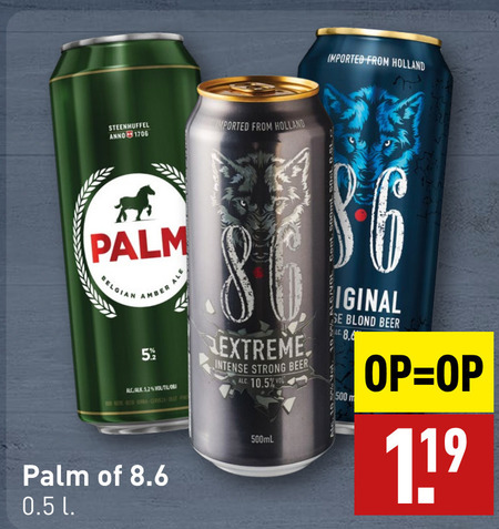 Palm Speciale   blikje bier, speciaalbier folder aanbieding bij  Aldi - details