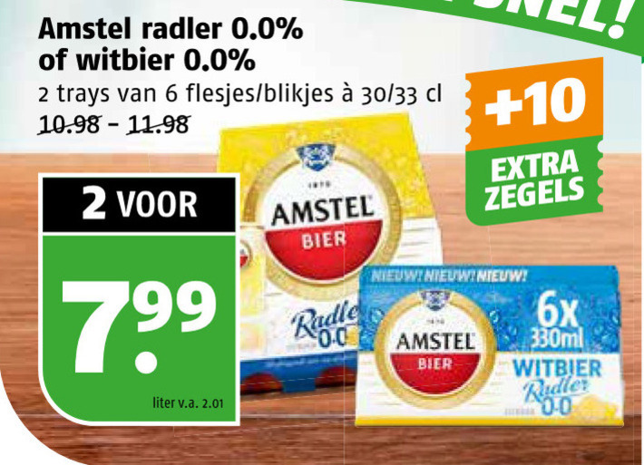 Amstel   radler bier folder aanbieding bij  Poiesz - details