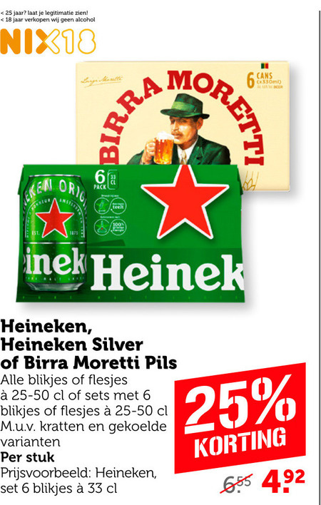 Heineken Silver   blikje bier folder aanbieding bij  Coop - details