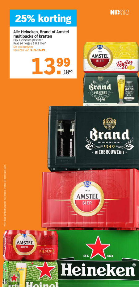 Heineken Silver   krat bier, blikje bier folder aanbieding bij  Albert Heijn - details