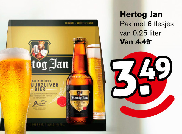 Hertog Jan   flesje bier folder aanbieding bij  Hoogvliet - details