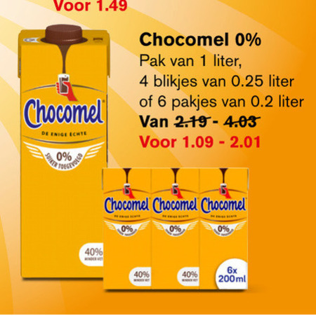 Chocomel   chocolademelk folder aanbieding bij  Hoogvliet - details