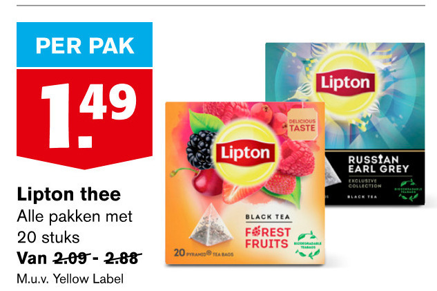 Lipton   thee folder aanbieding bij  Hoogvliet - details