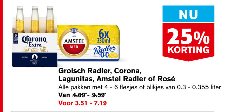 Corona   radler bier, speciaalbier folder aanbieding bij  Hoogvliet - details