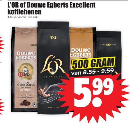 Douwe Egberts L Or   koffiebonen folder aanbieding bij  Dirk - details