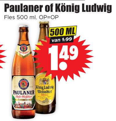 Paulaner   witbier folder aanbieding bij  Dirk - details