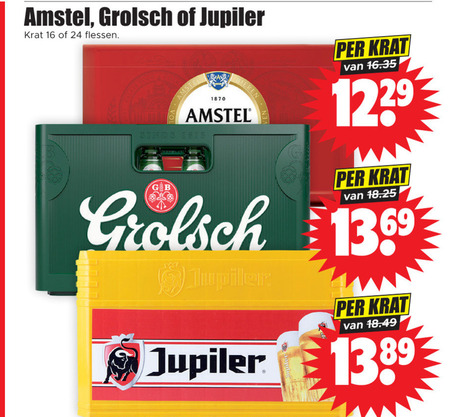 Grolsch   krat bier folder aanbieding bij  Dirk - details