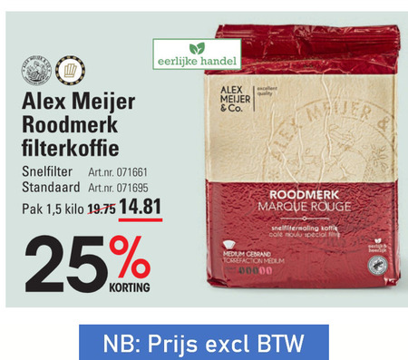 Alex Meijer   koffie folder aanbieding bij  Sligro - details