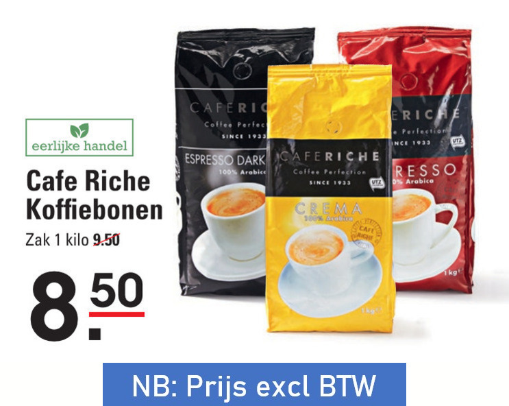 Cafe Riche   koffiebonen folder aanbieding bij  Sligro - details