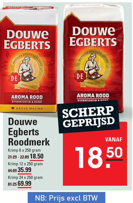 Douwe Egberts   koffie folder aanbieding bij  Sligro - details