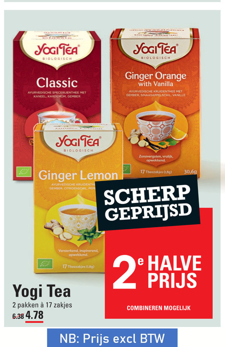 Yogi Tea   thee folder aanbieding bij  Sligro - details