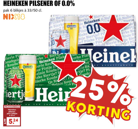 Heineken 0.0   blikje bier folder aanbieding bij  MCD Supermarkt Basis - details