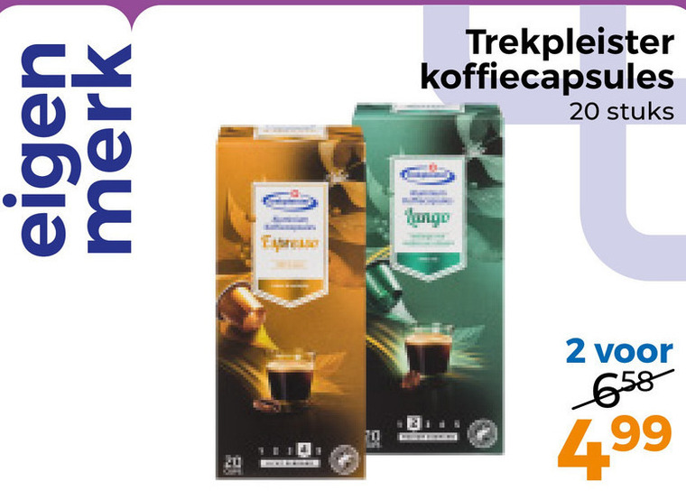 Trekpleister Huismerk   koffiecups folder aanbieding bij  Trekpleister - details