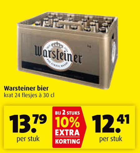 Warsteiner   krat bier folder aanbieding bij  Boni - details