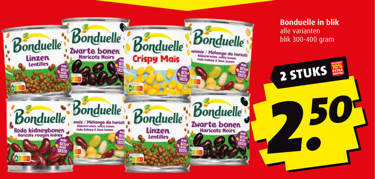 Bonduelle   groenteconserven folder aanbieding bij  Boni - details