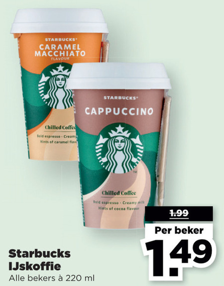 Starbucks   ijskoffie folder aanbieding bij  Plus Vandaag - details