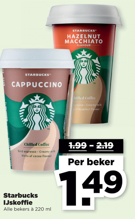 Starbucks   ijskoffie folder aanbieding bij  Plus - details