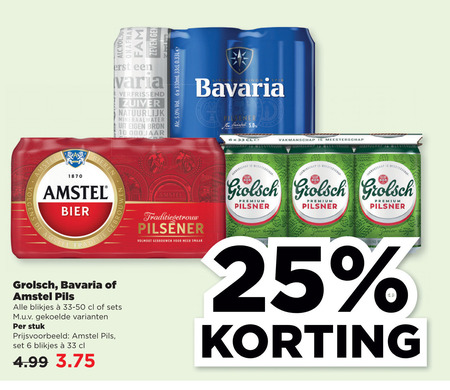 Amstel   blikje bier folder aanbieding bij  Plus - details