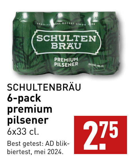 Schultenbrau   blikje bier folder aanbieding bij  Aldi - details