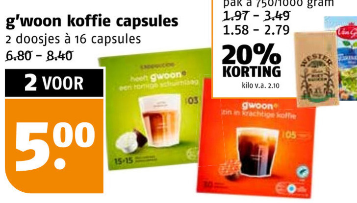 Gwoon   dolce gusto capsules folder aanbieding bij  Poiesz - details