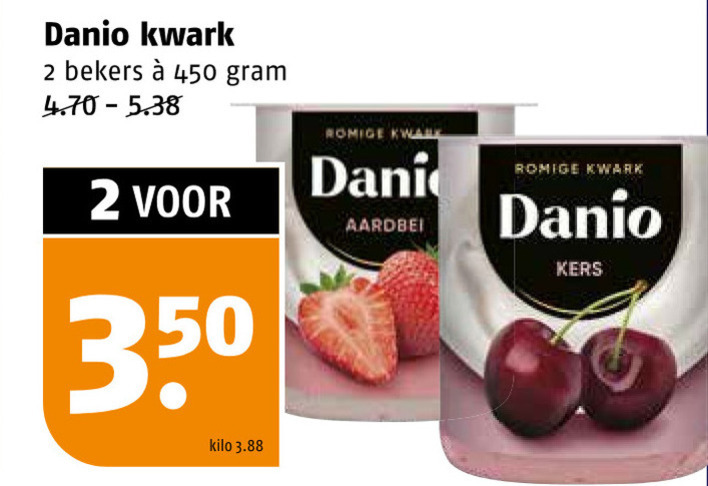 Danone Danio   kwark folder aanbieding bij  Poiesz - details