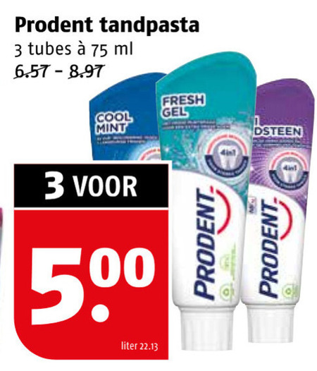 Prodent   tandpasta folder aanbieding bij  Poiesz - details