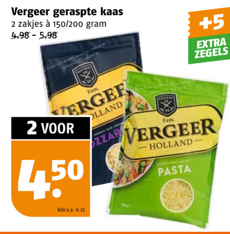 Vergeer   geraspte kaas folder aanbieding bij  Poiesz - details