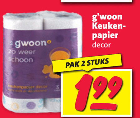 Gwoon   keukenpapier folder aanbieding bij  Nettorama - details