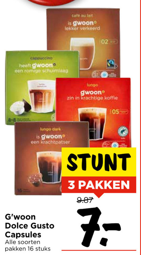 Gwoon   dolce gusto capsules folder aanbieding bij  Vomar - details