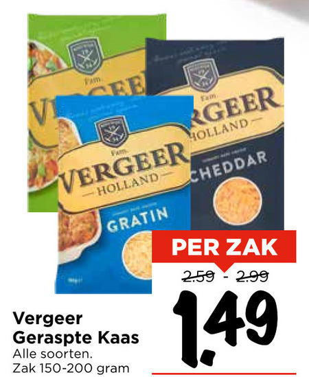 Vergeer   geraspte kaas folder aanbieding bij  Vomar - details