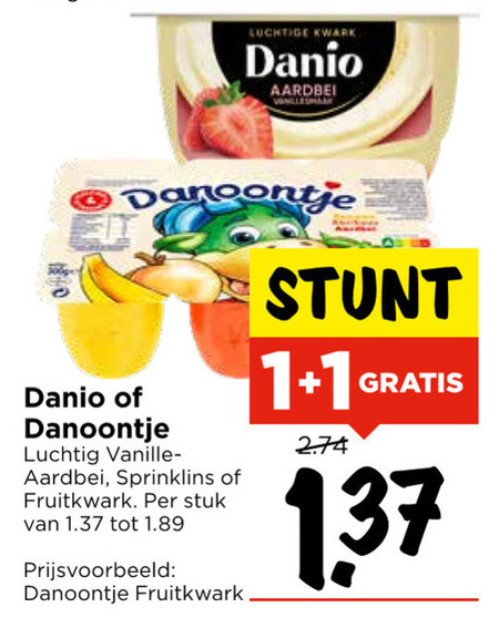 Danone Danio   kwark folder aanbieding bij  Vomar - details