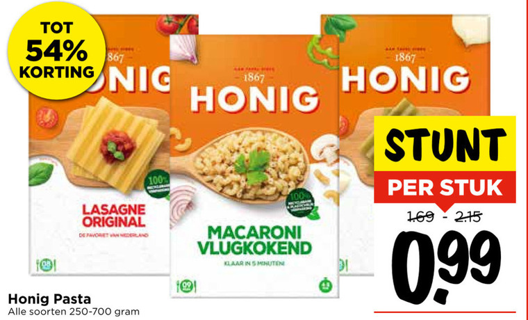 Honig   pasta folder aanbieding bij  Vomar - details