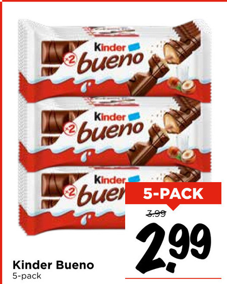 Kinder Bueno   chocoladereep folder aanbieding bij  Vomar - details