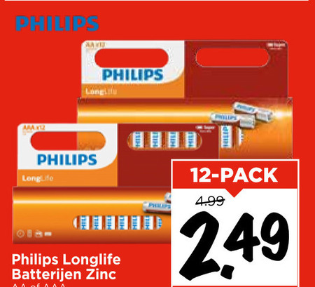 Philips   batterij folder aanbieding bij  Vomar - details